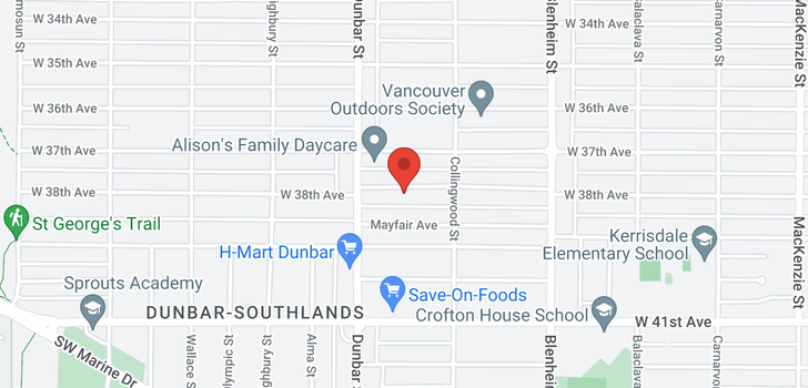map of 3556 W 38TH AVENUE